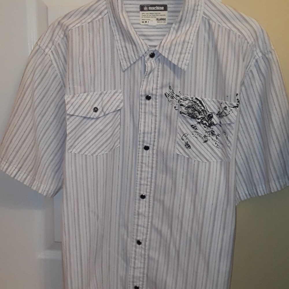 Men's snap front button short sleeve shirt